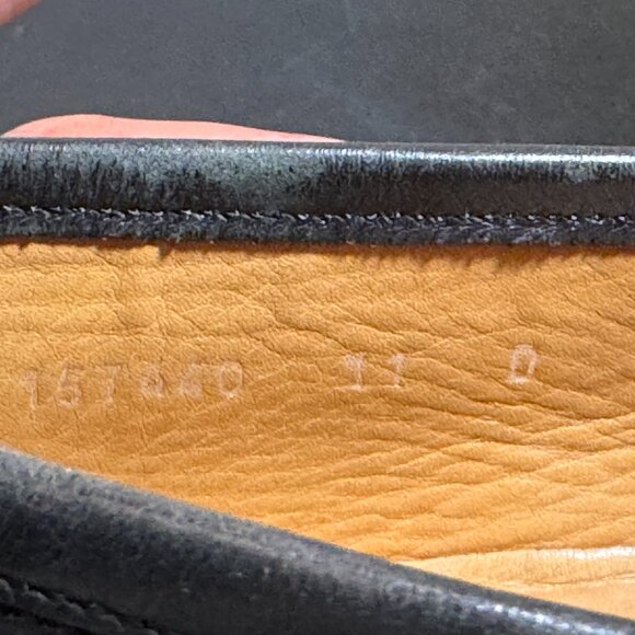 Gucci black leather mens 11D horsebit designer loafer main image 4